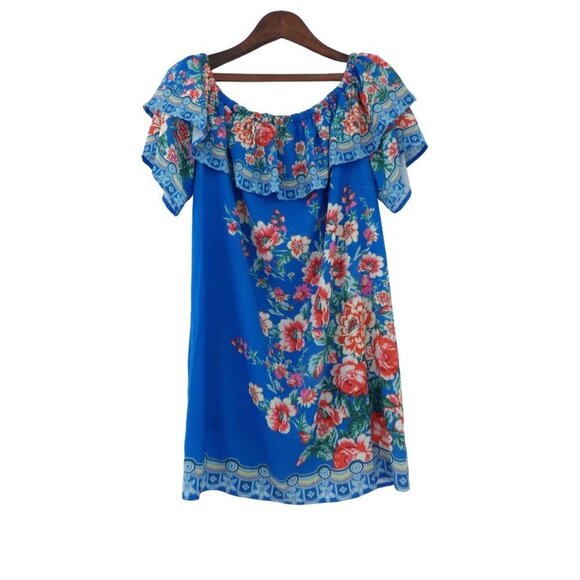 Jealous Tomato Ruffle Off‎ Shoulder Lined Floral Above the Knee Dress - Picture 2 of 11